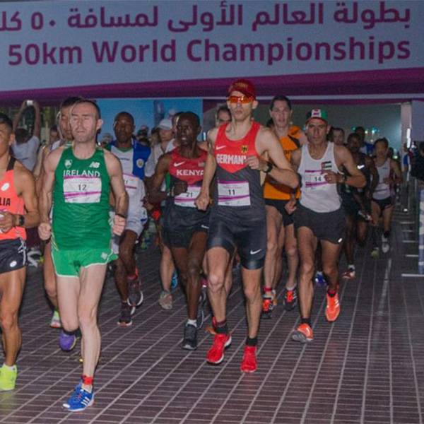 Niels Bubel bei seiner WM-Premiere über 50km in Doha (Quatar)